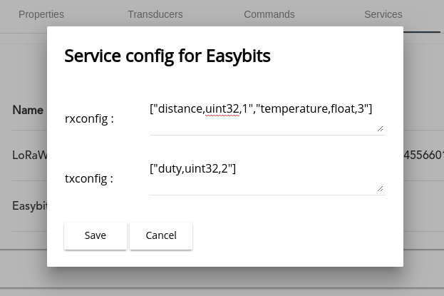 Example Easybits device configuration